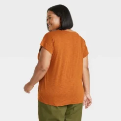 Women's Slub V-Neck Short Sleeve T-Shirt - Ava & Viv™