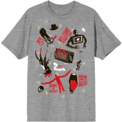 Nightmare On Elm Street Tossed Freddy Women's Heather Gray T-Shirt -Avenue Clothing Shop GUEST f4b73d50 c864 430f b9d9 baa6c0551674