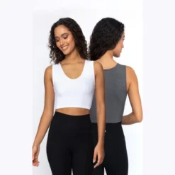 Yogalicious 2 Pack Lola Pure Cloud Basic Fitted V-Neck Muscle Cropped Tank Top -Avenue Clothing Shop GUEST f52e07c0 611d 4975 bc98 77c20eba5b07