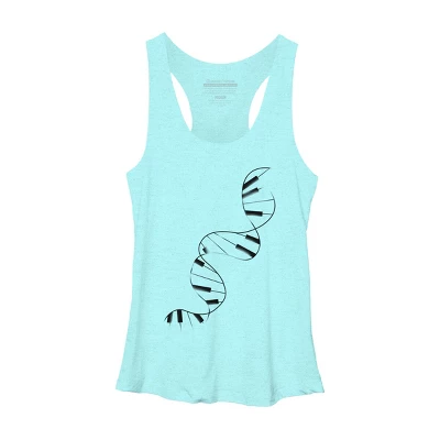 Women's Design By Humans DNA Piano By Tobiasfonseca Racerback Tank Top 6 Women's Design By Humans DNA Piano By Tobiasfonseca Racerback Tank Top - Image 4