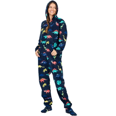 Footed Pajamas - Dinosaur Kingdom Adult Hoodie Fleece Onesie 4 Footed Pajamas - Dinosaur Kingdom Adult Hoodie Fleece Onesie - Image 2