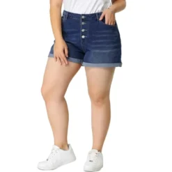 Agnes Orinda Plus Size Shorts For Women Roll Hem Denim Jeans Short Pants -Avenue Clothing Shop GUEST faf570b5 fee0 4272 8eb9 cd8ccbb9e22b