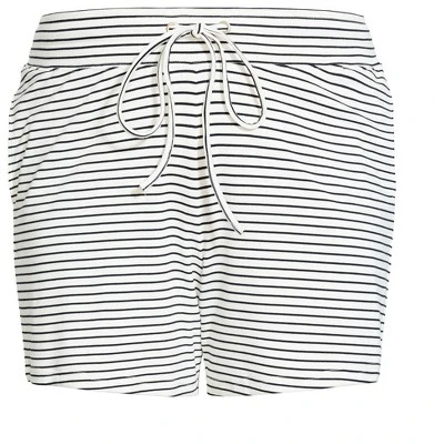 Women's Plus Size Knit Tie Stripe Short - Cream | ZIM & ZOE 4 Women's Plus Size Knit Tie Stripe Short - Cream | ZIM & ZOE - Image 2