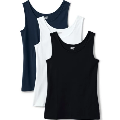 Lands' End Women's Cotton Interlock Tank 3 Pack 4 Lands' End Women's Cotton Interlock Tank 3 Pack - Image 2