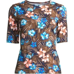 Lands' End Women's Crew Neck Elbow Sleeve Rash Guard UPF 50 Sun Protection Modest Swim Tee 24 Lands' End Women's Crew Neck Elbow Sleeve Rash Guard UPF 50 Sun Protection Modest Swim Tee -Avenue Clothing Shop GUEST fd27cc30 1433 489a a157 22a161b5b42c