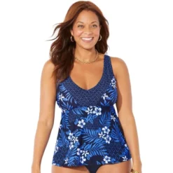 Swimsuits For All Women’s Plus Size V-Neck Trim Tankini Top -Avenue Clothing Shop GUEST fdb4db7a f375 467e aa34 63b3ac0712d2