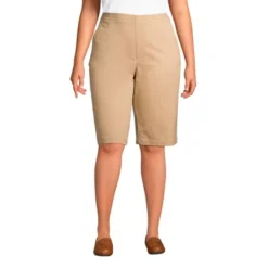 Lands' End Women's Plus Size Mid Rise Elastic Waist Pull On 12" Knockabout Chino Bermuda Shorts -Avenue Clothing Shop GUEST fdba59c1 a784 4bc8 91c2 227647e6bfed
