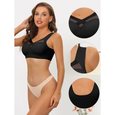 Allegra K Women's Push Up Minimizer Full Coverage Mesh Wirefree Bras 4 Allegra K Women's Push Up Minimizer Full Coverage Mesh Wirefree Bras - Image 2