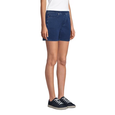 Lands' End Women's Starfish Mid Rise Pull On 7" Knit Denim Jean Shorts 4 Lands' End Women's Starfish Mid Rise Pull On 7" Knit Denim Jean Shorts - Image 2